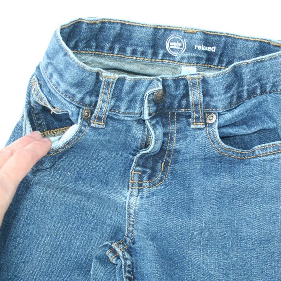 BOYS 7 SLIM WAIST BLUE JEANS RELAXED FIT NICE CONDITION POCKETS ADJUSTABLE WAIST - Picture 5 of 16